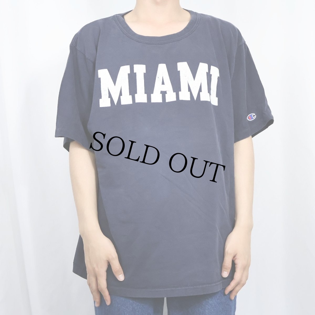 画像2: 90's Champion USA製 "MIAMI" プリントTシャツ NAVY XL (2)