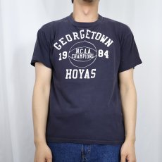 画像2: 80's RUSSELL ATHLETIC USA製 "GEORGETOWN HOYAS" プリントTシャツ NAVY L (2)