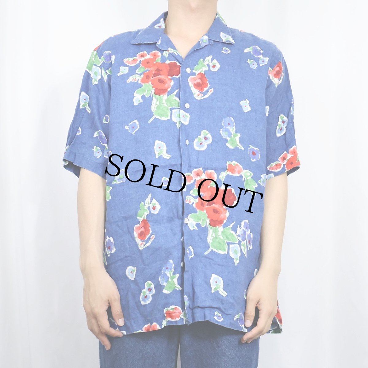 画像2: POLO Ralph Lauren "CALDWELL" 花柄 リネンアロハシャツ M (2)