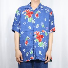 画像2: POLO Ralph Lauren "CALDWELL" 花柄 リネンアロハシャツ M (2)