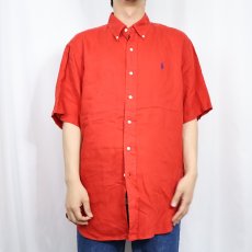 画像2: POLO Ralph Lauren "CLASSIC FIT" リネンボタンダウンシャツ L (2)