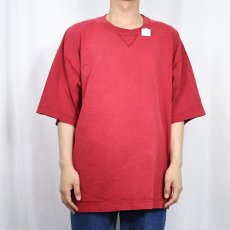 画像2: 90's RUSSELL ATHLETIC USA製 前V 無地Tシャツ L (2)