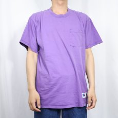 画像2: 90's RUSSELL ATHLETIC USA製 無地 ポケットTシャツ L (2)