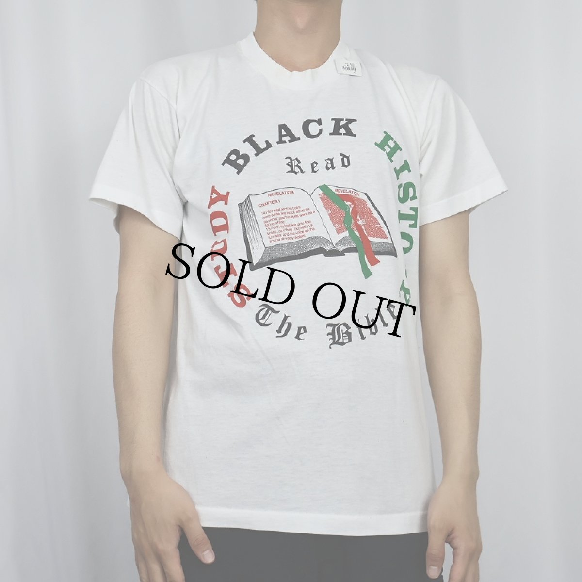 画像2: 80〜90's "STUDY BLACK HISTORY" プリントTシャツ (2)