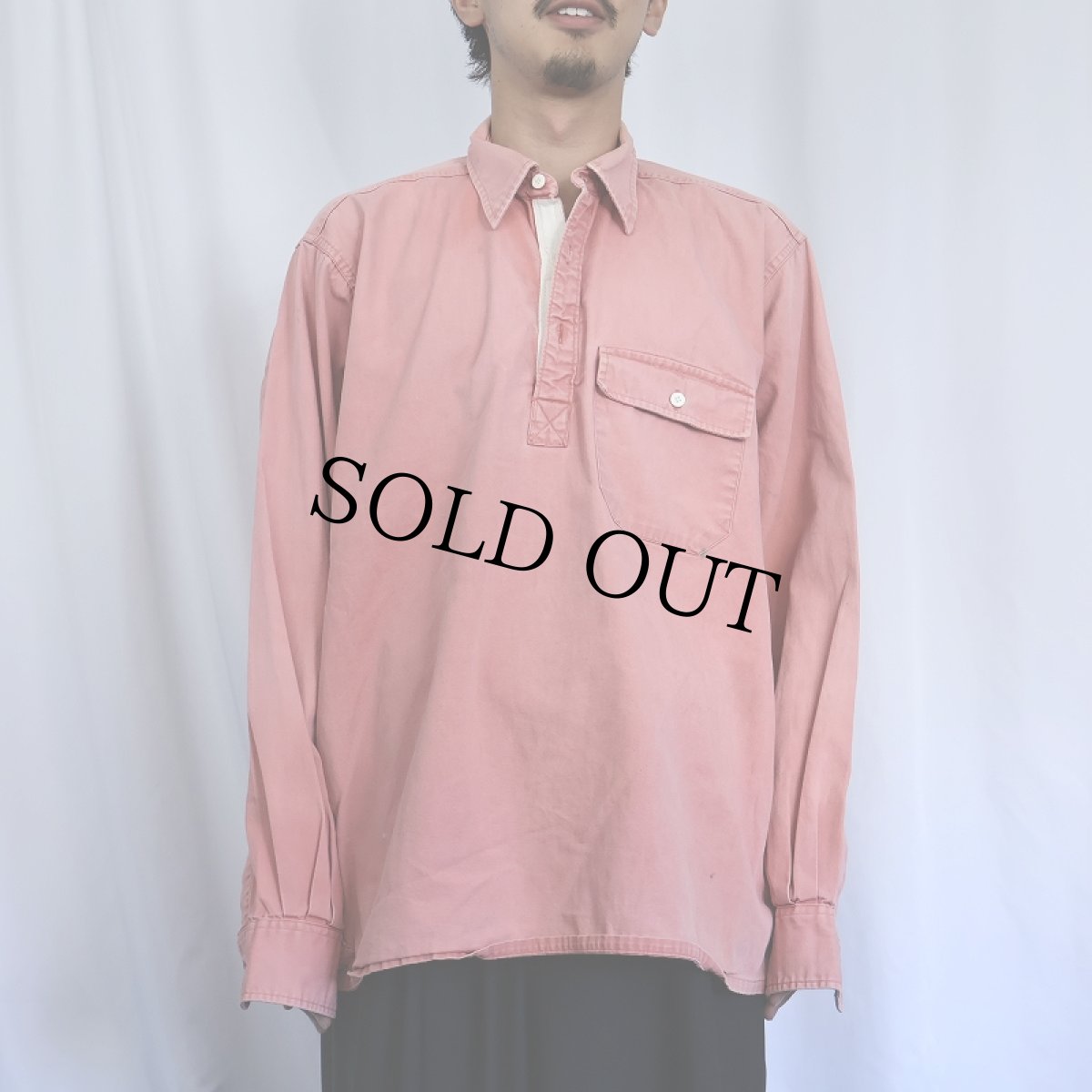 画像2: 80〜90's L.L.Bean USA製 コットンプルオーバーシャツ L (2)