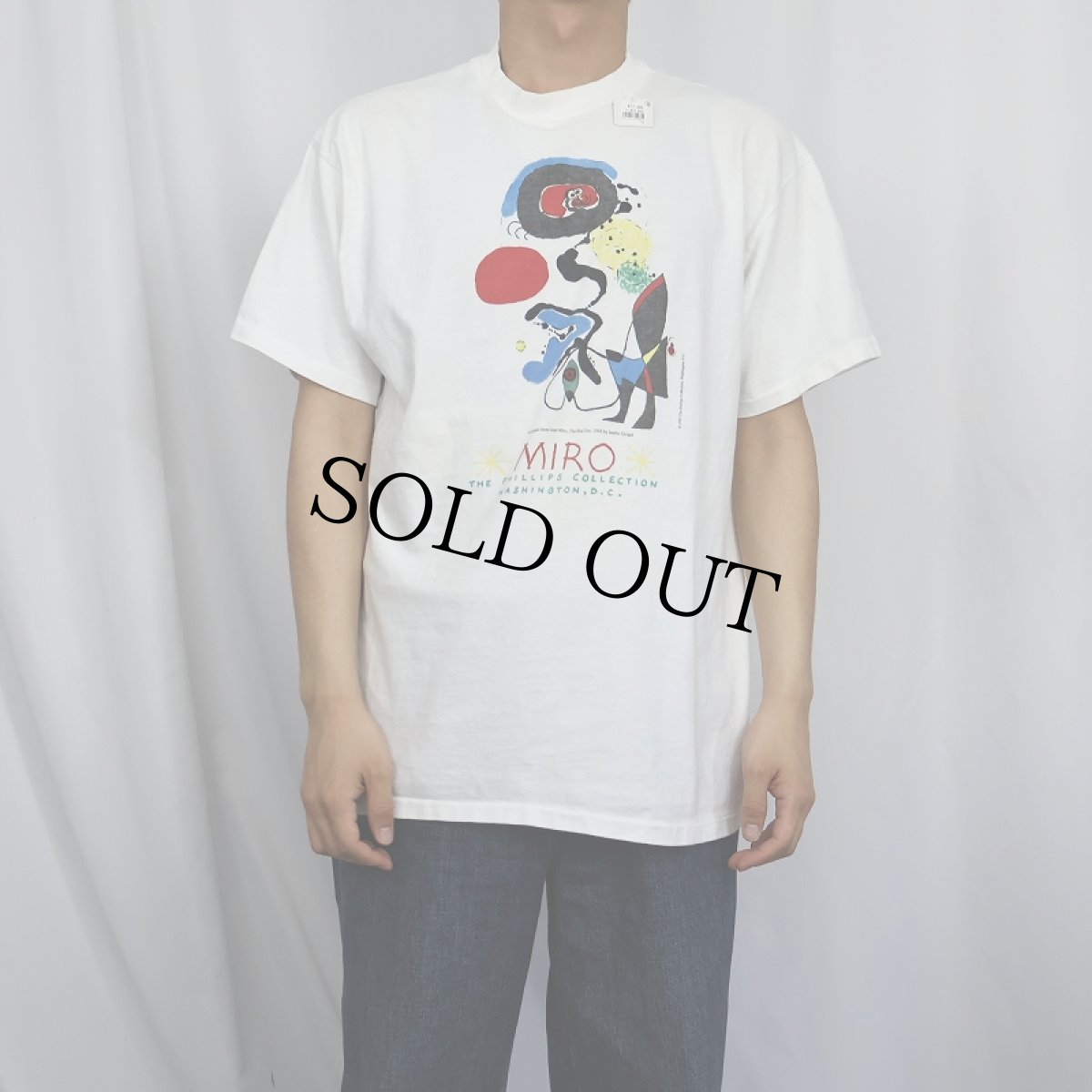 画像2: 90's Joan Miro USA製 "The Red Sun" アートプリントTシャツ L (2)