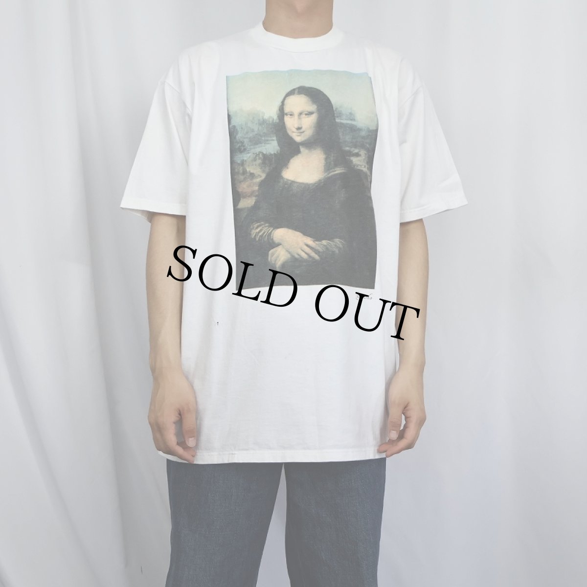 画像2: 90's LEONARDO DA VINCI USA製 "Mona Lisa" アートプリントTシャツ XL (2)
