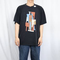 画像2: 2000's Pablo Picasso "Harlequin" アートプリントTシャツ BLACK XL (2)