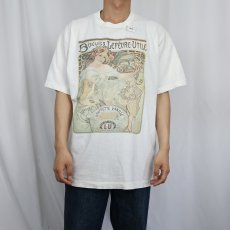 画像2: 90's Alfons Mucha "Biscuits Lef?vre-Utile" アートプリントTシャツ XL (2)
