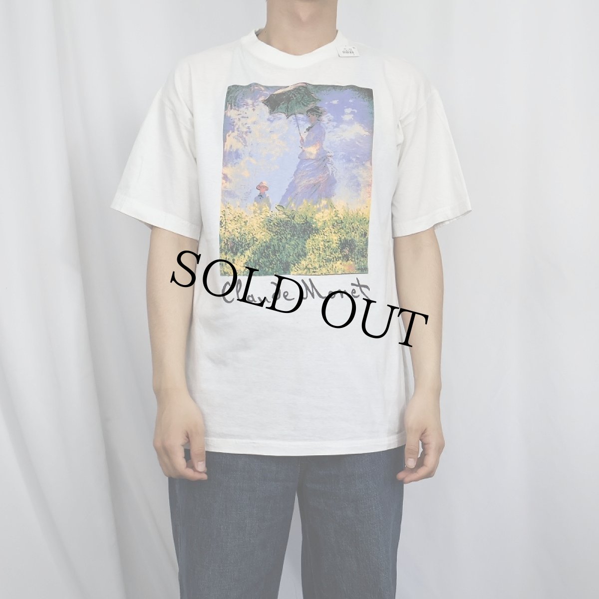 画像2: Claude Monet "Woman with a Parasol - Madame Monet and Her Son" アートプリントTシャツ (2)