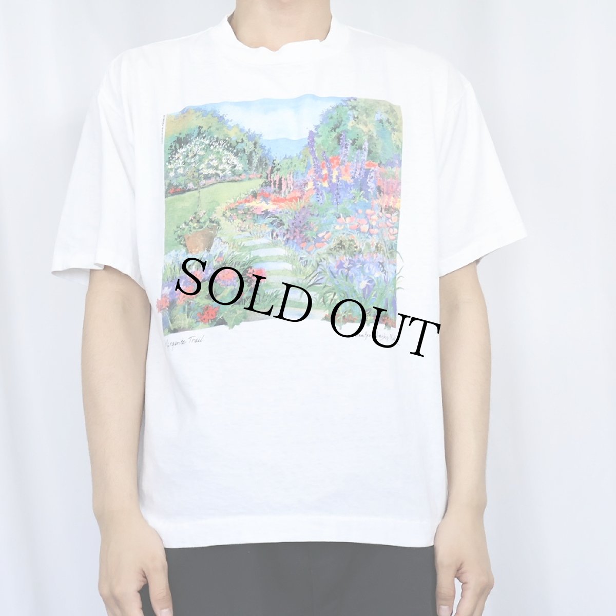 画像2: 90's Jennifer Winship Mark USA製 "Margarite Trail" アートプリントTシャツ L (2)