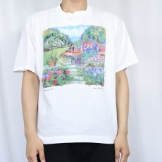 画像2: 90's Jennifer Winship Mark USA製 "Margarite Trail" アートプリントTシャツ L (2)