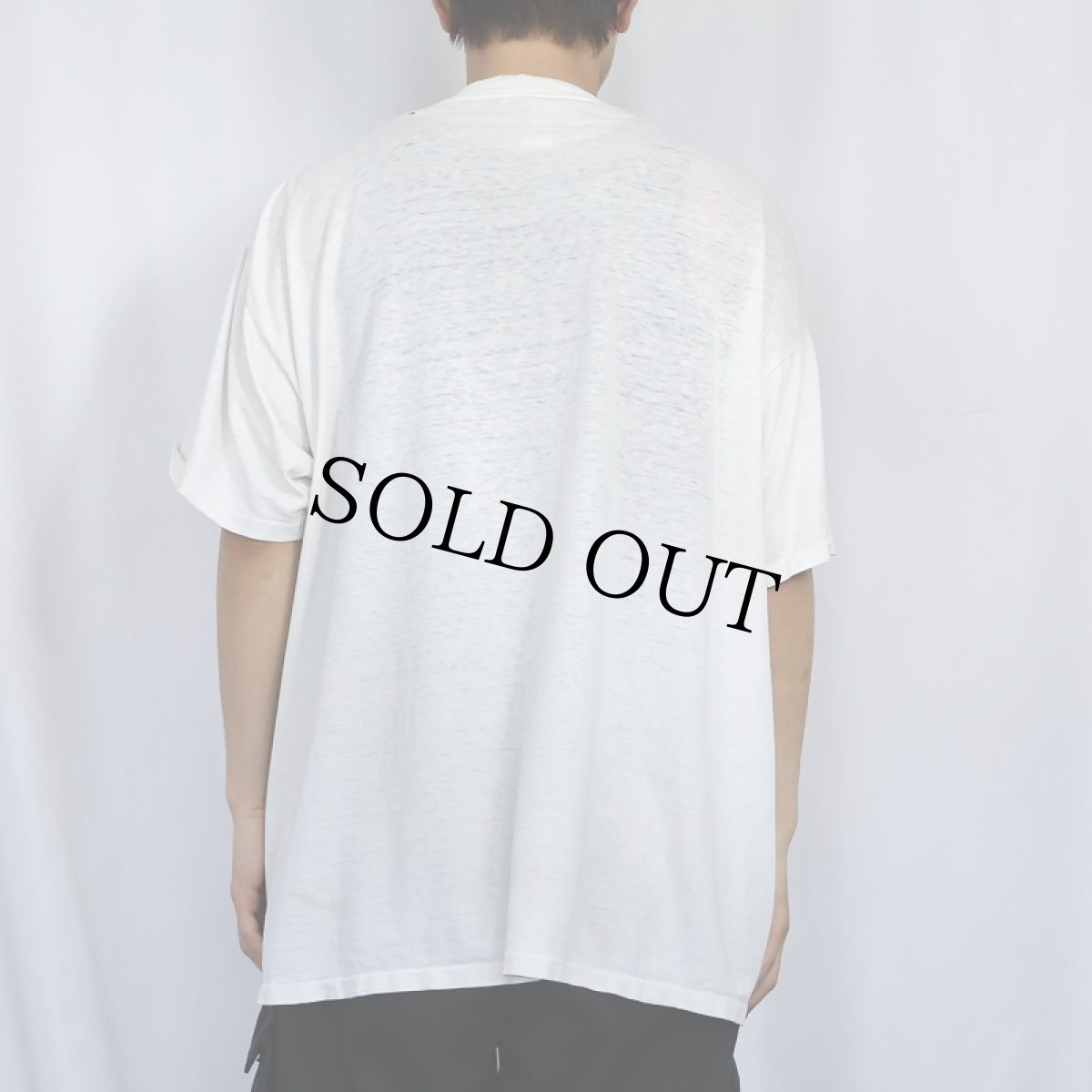 画像3: 90's Richard Stine USA製 "Happy In The Company Of The Big Cat" アートプリントTシャツ XL (3)