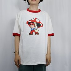 画像2: 2002 Nintendo スーパーマリオ USA製 ゲームキャラクタープリントリンガーTシャツ L (2)