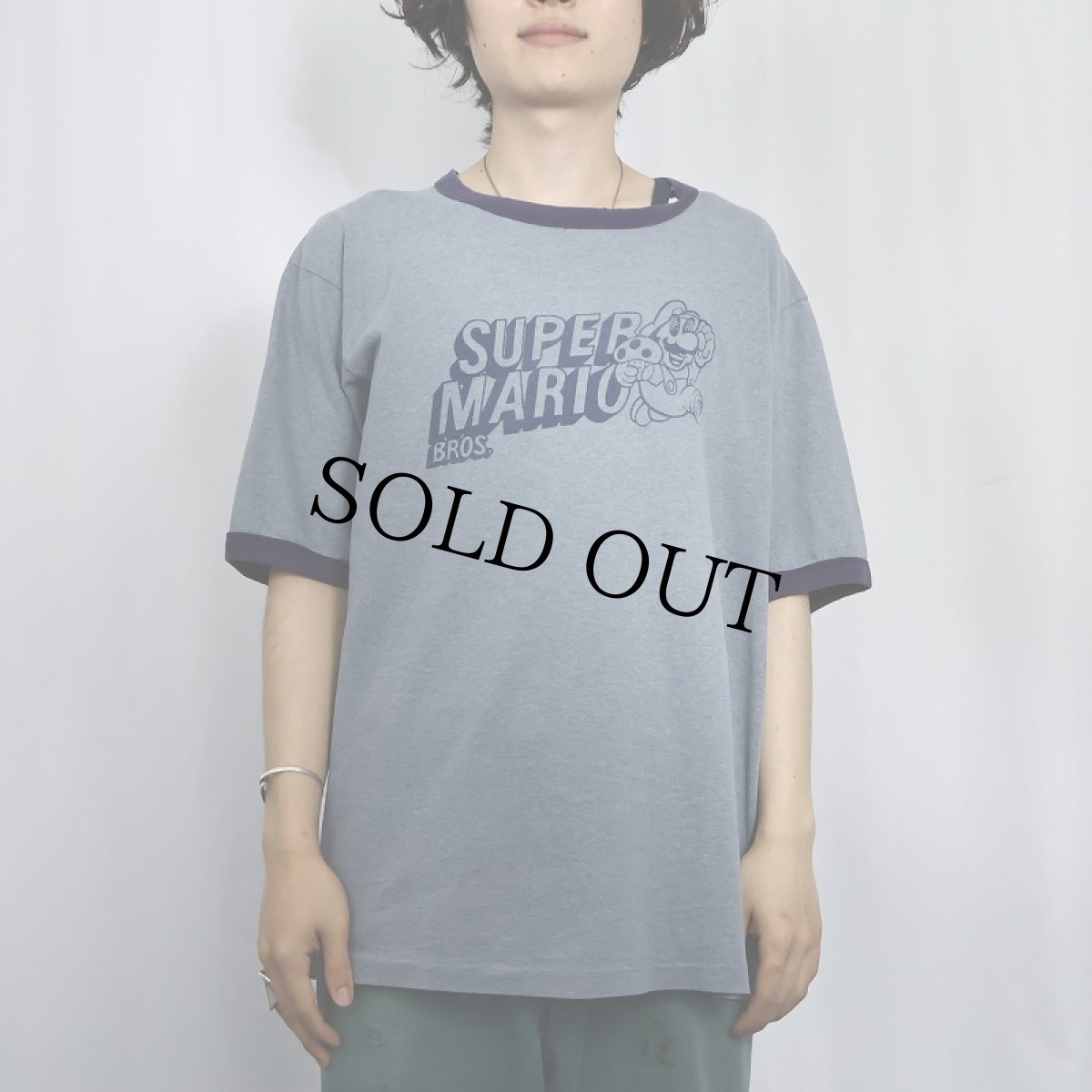 画像2: 90's SUPER MARIO BROS. ゲームキャラクタープリントリンガーTシャツ (2)