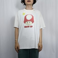 画像2: スーパーマリオ "スーパーキノコ" ゲームキャラクタープリントTシャツ XXL (2)