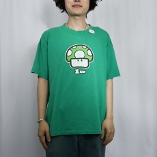 画像2: 2000's Nintendo スーパーマリオ "1UPキノコ" ゲームキャラクタープリントTシャツ (2)