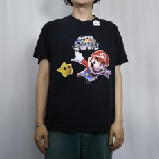 画像2: 2000's Nintendo SUPER MARIO GALAXY ゲームキャラクタープリントTシャツ BLACK M (2)