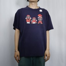 画像2: スーパーマリオ ゲームキャラクタープリントTシャツ NAVY L (2)