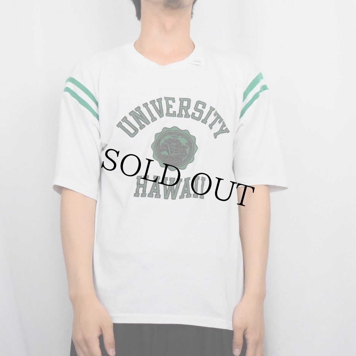 画像2: 70〜80's "UNIVERSITY HAWAII" プリントフットボールTシャツ (2)