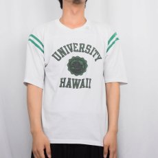 画像2: 70〜80's "UNIVERSITY HAWAII" プリントフットボールTシャツ (2)