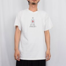 画像2: CANADA製 "EH. EH." ビールイラストプリントTシャツ L (2)