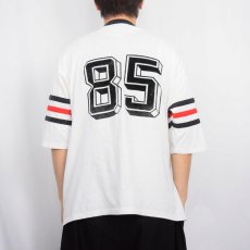 画像3: 70〜80's ARTEX USA製 "EPCOT CENTER 85" Vネック フロッキープリント フットボールTシャツ XL (3)