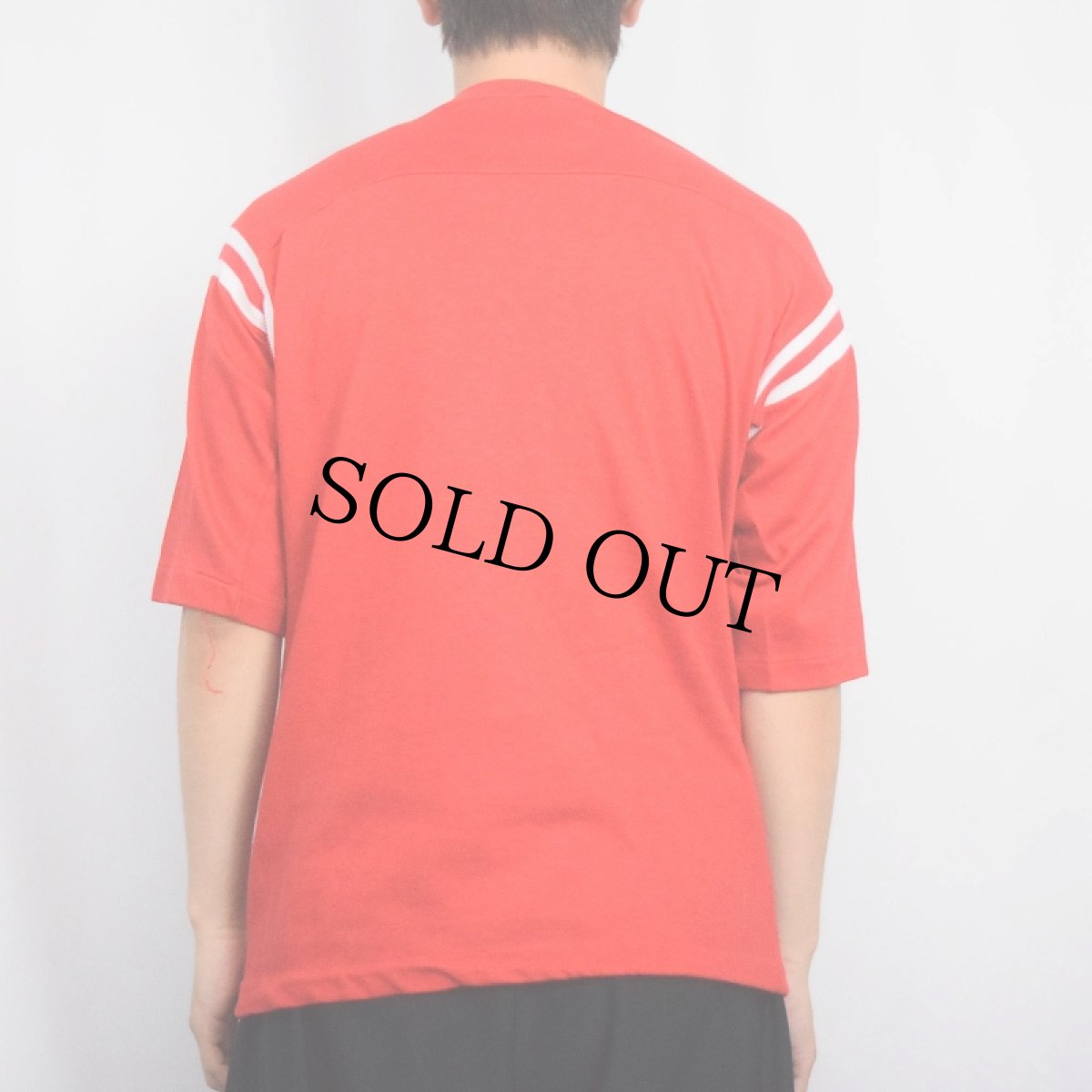 画像3: 70〜80's SNOOPY USA製 "Go Effingham" フロッキープリント フットボールTシャツ L (3)