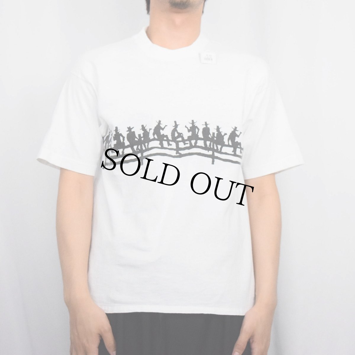 画像2: 90's CANADA製 "Austin Cotton" カウボーイプリントTシャツ L (2)