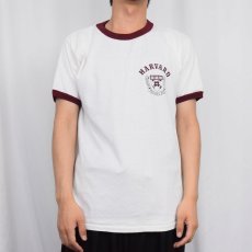 画像2: 80's Champion トリコタグ USA製 "HARVARD" プリントリンガーTシャツ XL (2)