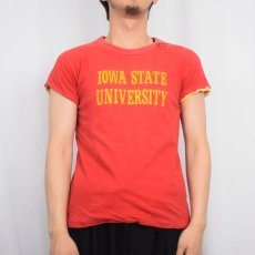 画像3: 70〜80's Sportswear "IOWA STATE UNIVERSITY" ダブルフェイス リバーシブルTシャツ L (3)