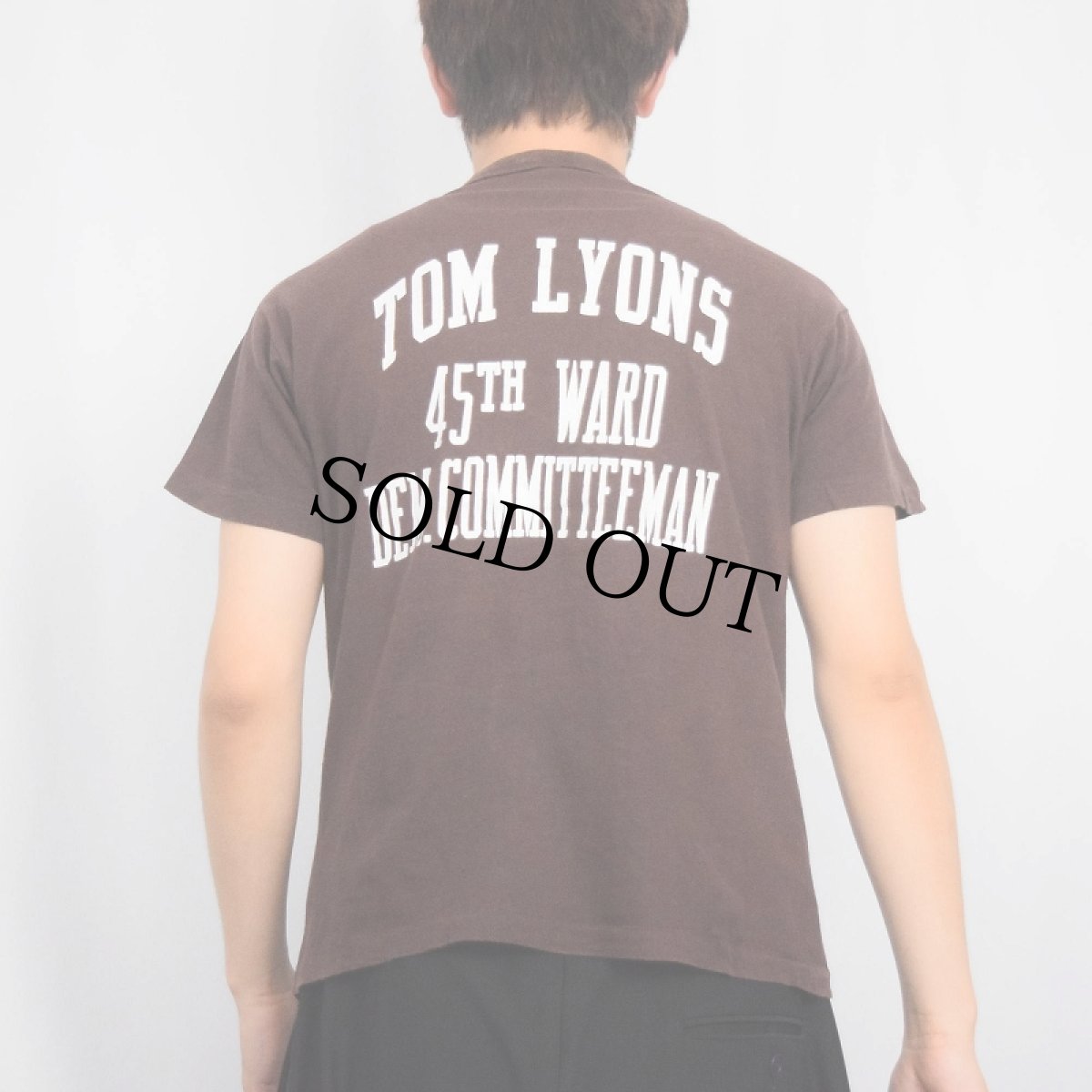 画像4: 70's RUSSELL ATHLETIC USA製 "TOM LYONS" プリントTシャツ BROWN M (4)