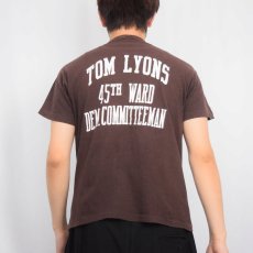 画像4: 70's RUSSELL ATHLETIC USA製 "TOM LYONS" プリントTシャツ BROWN M (4)