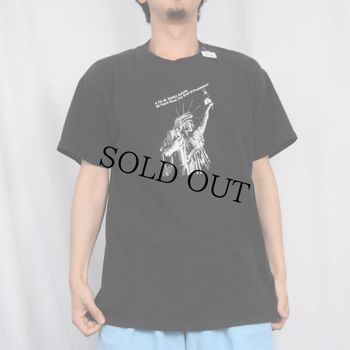 画像3: 2000's 7th St. ENTRY "Prohibition" 自由の女神パロディプリントTシャツ BLACK L (3)