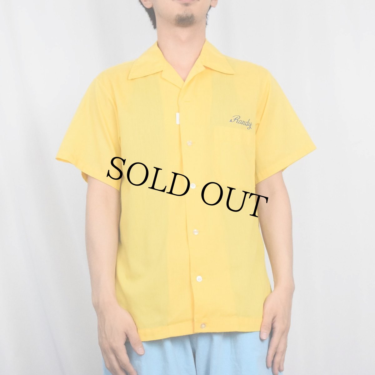 画像3: 70's Hilton USA製 "Do Right Boys" フロッキープリント ボーリングシャツ M (3)