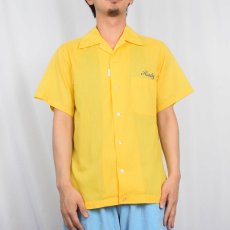画像3: 70's Hilton USA製 "Do Right Boys" フロッキープリント ボーリングシャツ M (3)