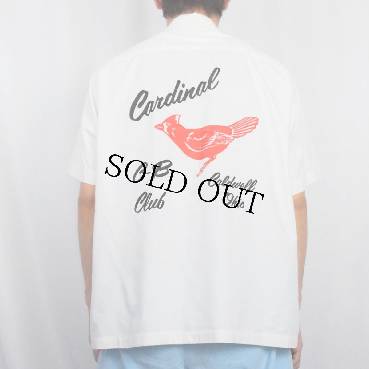 画像4: 70's NAT NAST "Cardinal" プリントボーリングシャツ L (4)