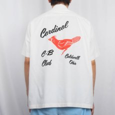 画像4: 70's NAT NAST "Cardinal" プリントボーリングシャツ L (4)