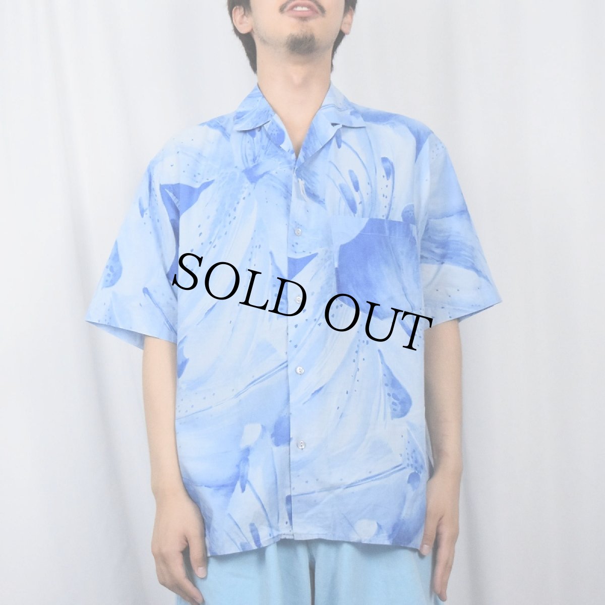 画像2: 80〜90's KENZO FRANCE製 ハイビスカス柄 コットンアロハシャツ SIZE3 (2)