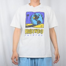 画像2: 90's Hollywood Records USA製 レコードレーベル プリントTシャツ L (2)