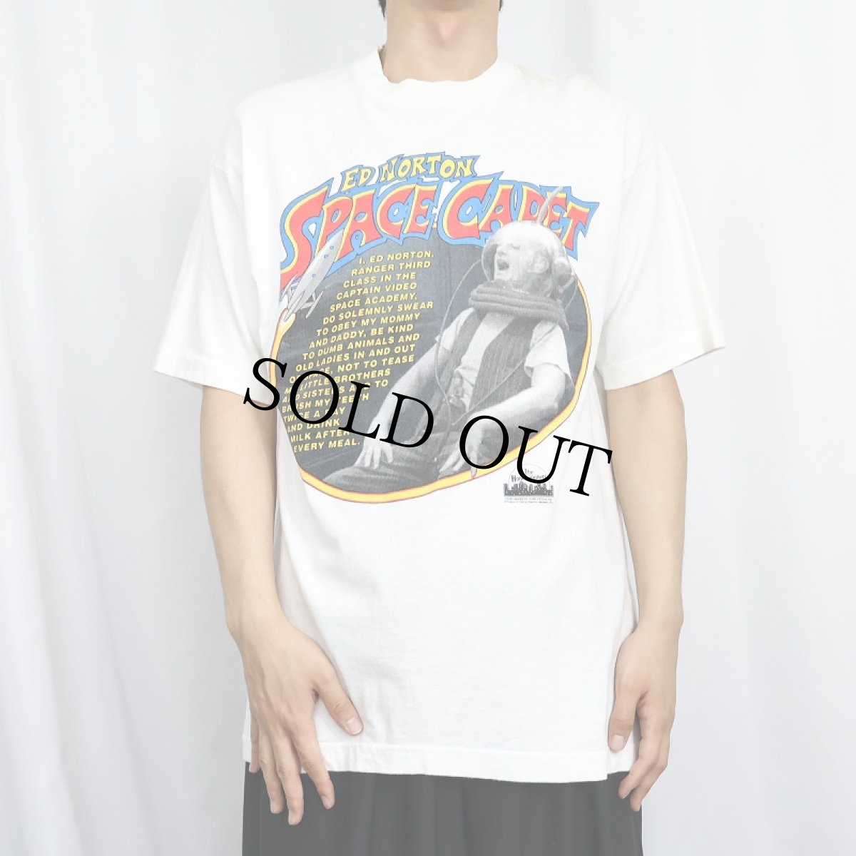 画像2: 90's The Honeymooners USA製 "ED NORTON SPACE CADET" コメディドラマプリントTシャツ L (2)