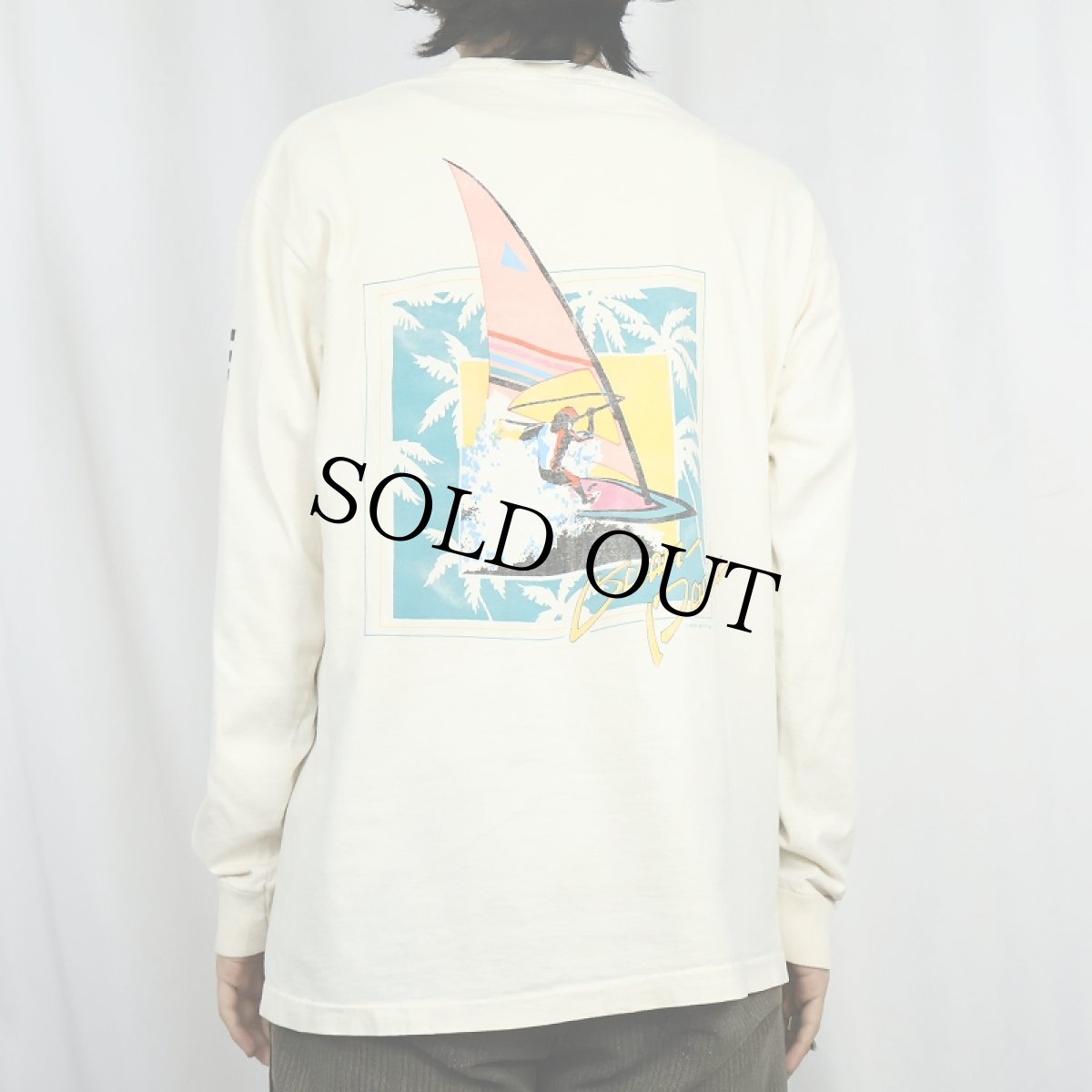 画像4: 80's Ocean Pacific USA製 サーフプリントロンT XL (4)