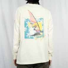 画像4: 80's Ocean Pacific USA製 サーフプリントロンT XL (4)