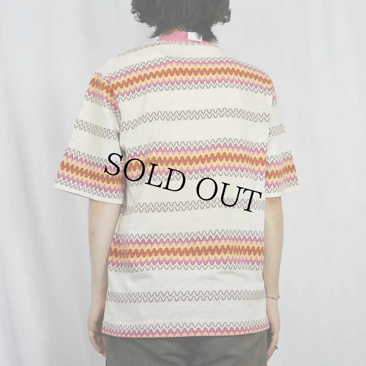 画像3: 【SALE】 70's Golden Breed USA製 ロゴ刺繍 ボーダー柄 ジャガードニットTシャツ L (3)