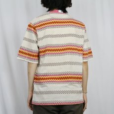 画像3: 70's Golden Breed USA製 ロゴ刺繍 ボーダー柄 ニットTシャツ L (3)