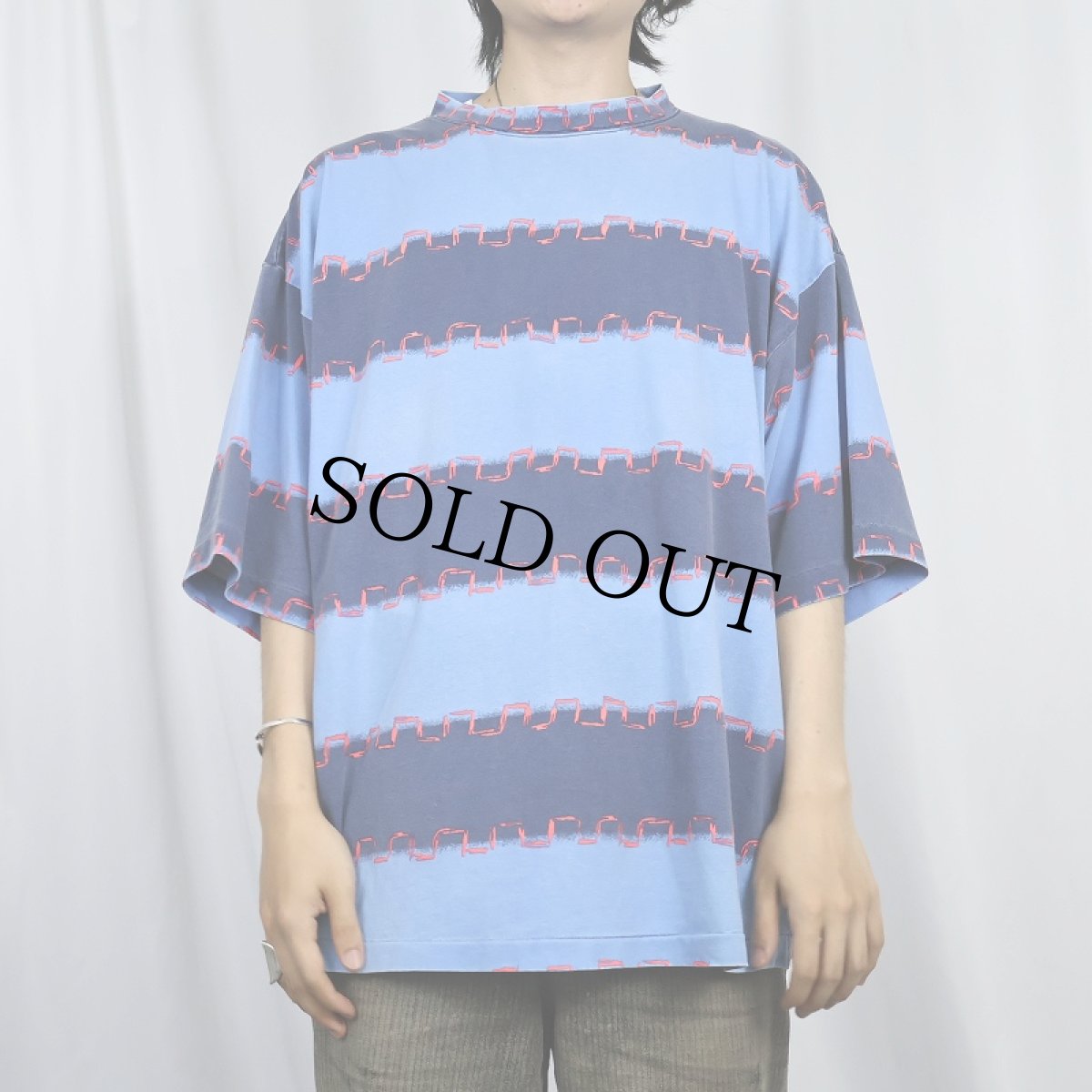 画像2: 90's LIGHTNING BOLT サーフブランド ボーダー柄 プリントTシャツ XL (2)