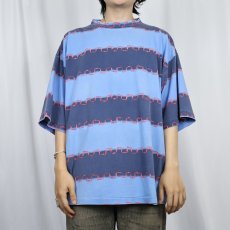 画像2: 90's LIGHTNING BOLT サーフブランド ボーダー柄 プリントTシャツ XL (2)