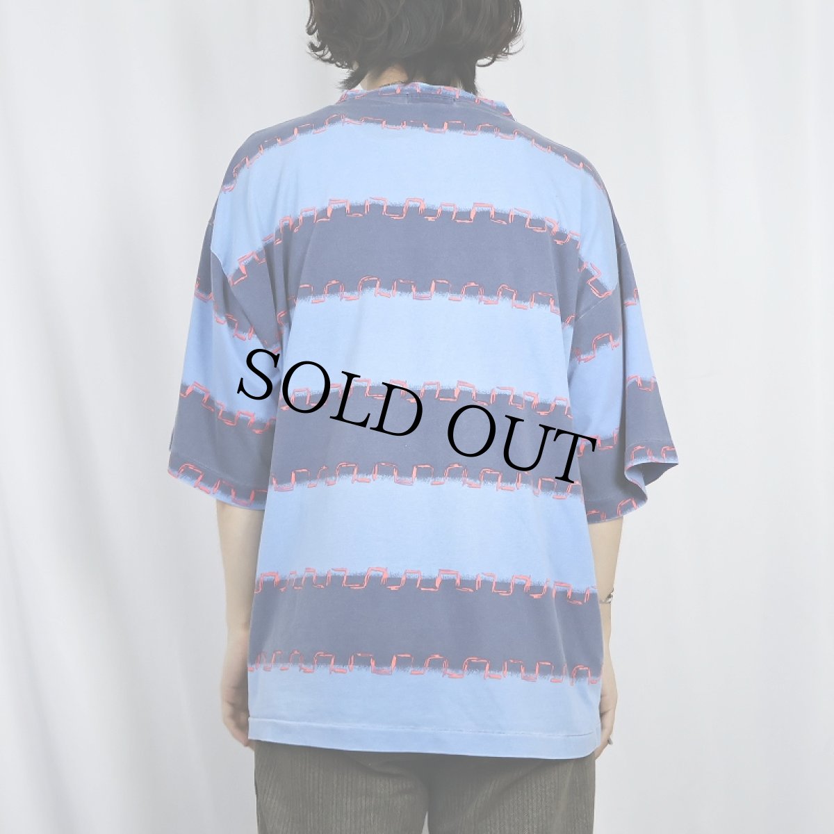 画像3: 90's LIGHTNING BOLT サーフブランド ボーダー柄 プリントTシャツ XL (3)