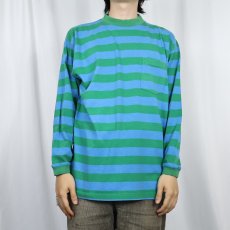 画像2: 90's GAP USA製 ボーダー柄 ポケットロンT M (2)
