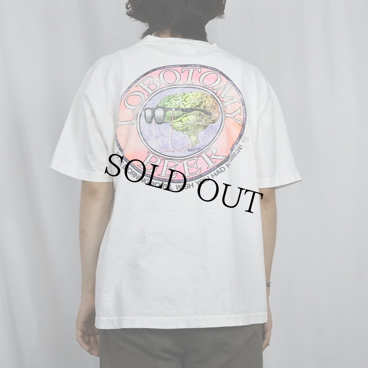 画像4: 90's USA製 "LOBOTOMY BEER" プリントTシャツ L (4)